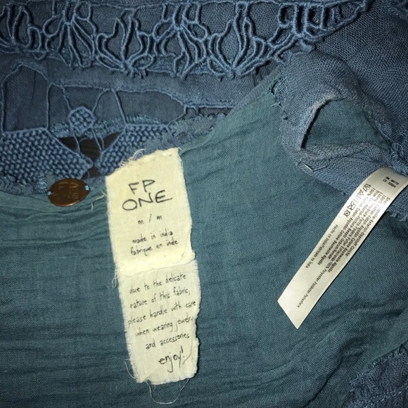 FP ONE Gauzy Linen Crochet Tunic Sundress Dress - Picture 5 of 8